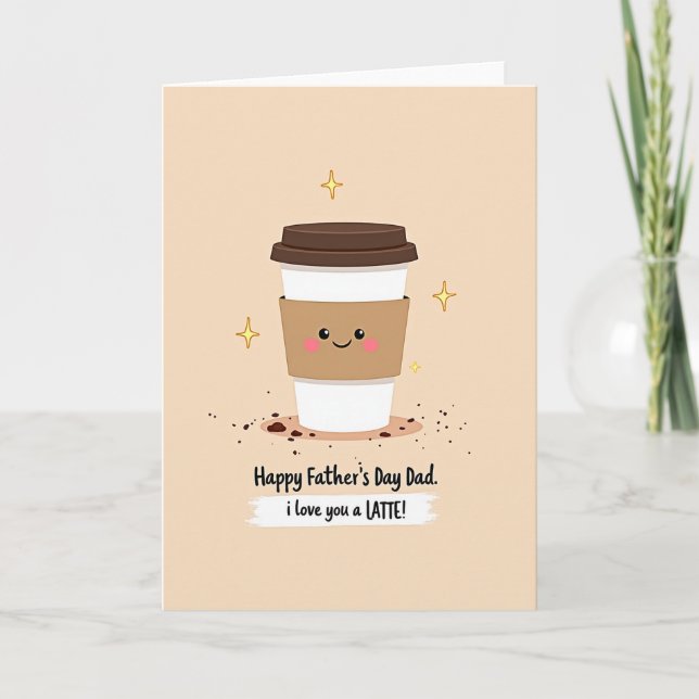 Sweet Fathers Day Latte Art Card (Front)