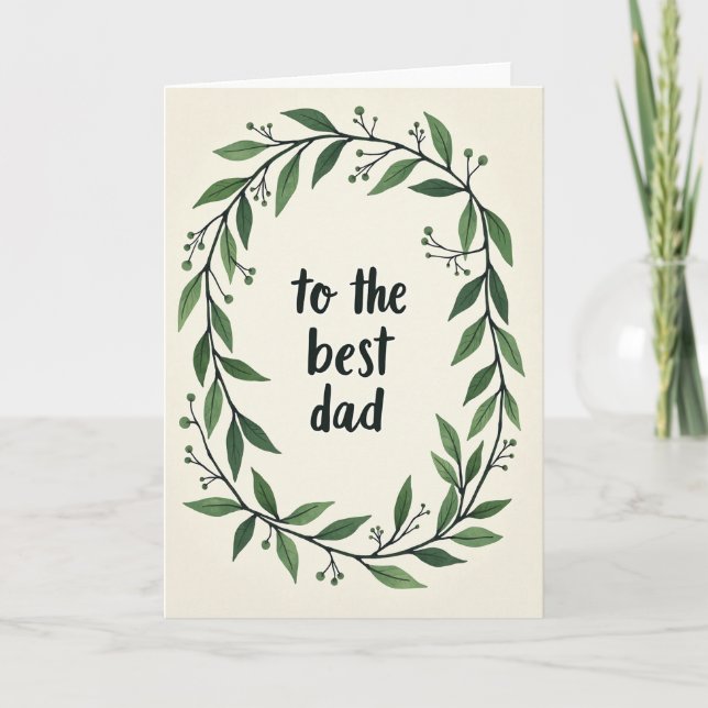 Sweet Fathers Day Leafy Frame Card (Front)