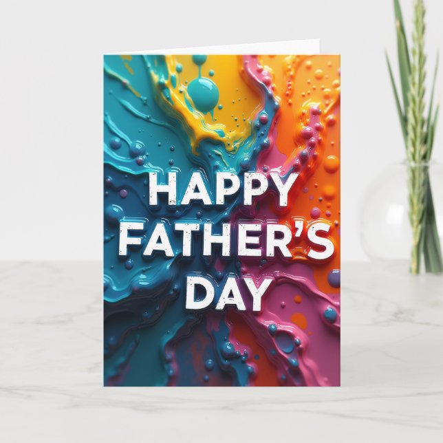 Sweet Fathers Day Liquid Art Card (Front)