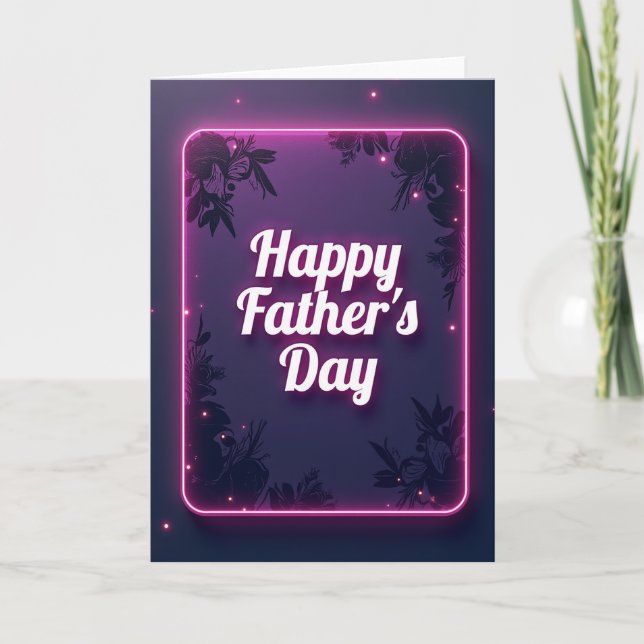Sweet Fathers Day Luminous Script Card (Front)