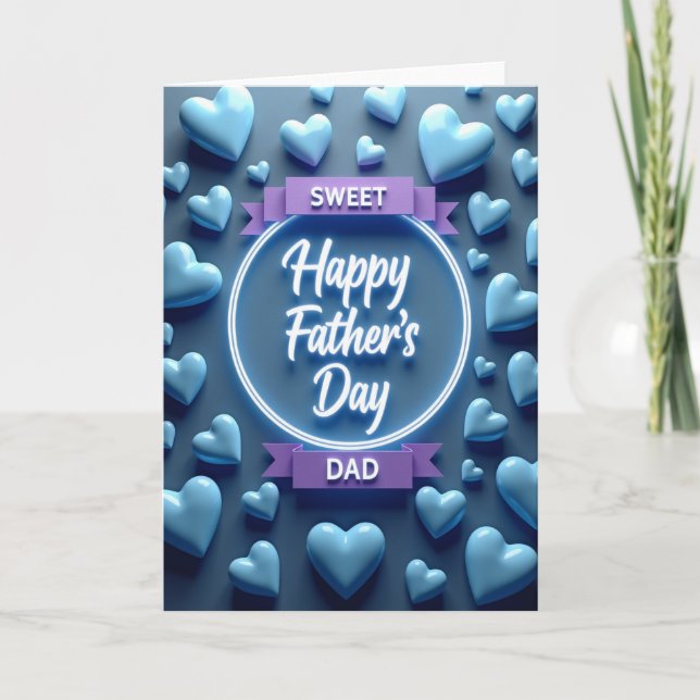 Sweet Fathers Day Neon Glow Card (Front)