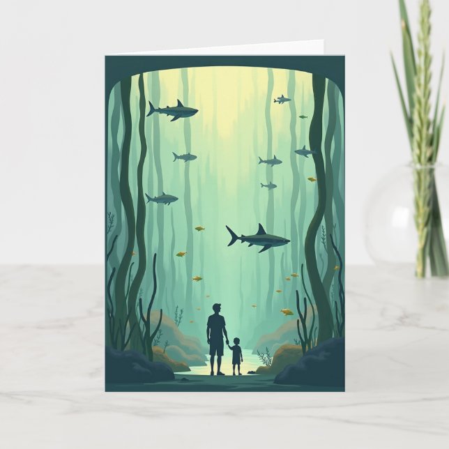 Sweet Fathers Day Ocean Scene Card (Front)
