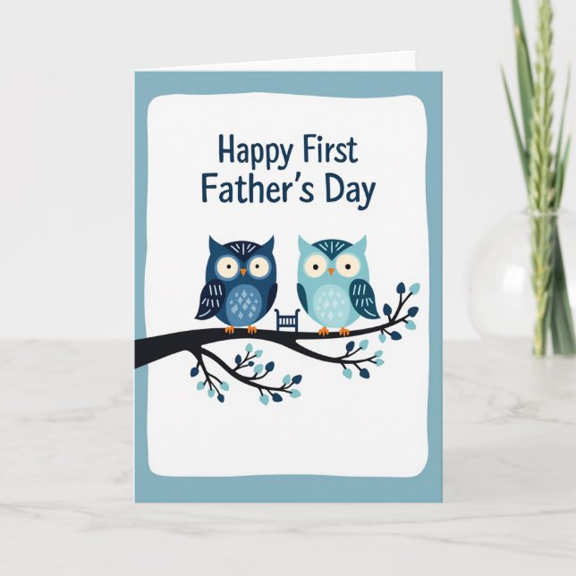 Sweet Fathers Day Owls Art Card (Front)