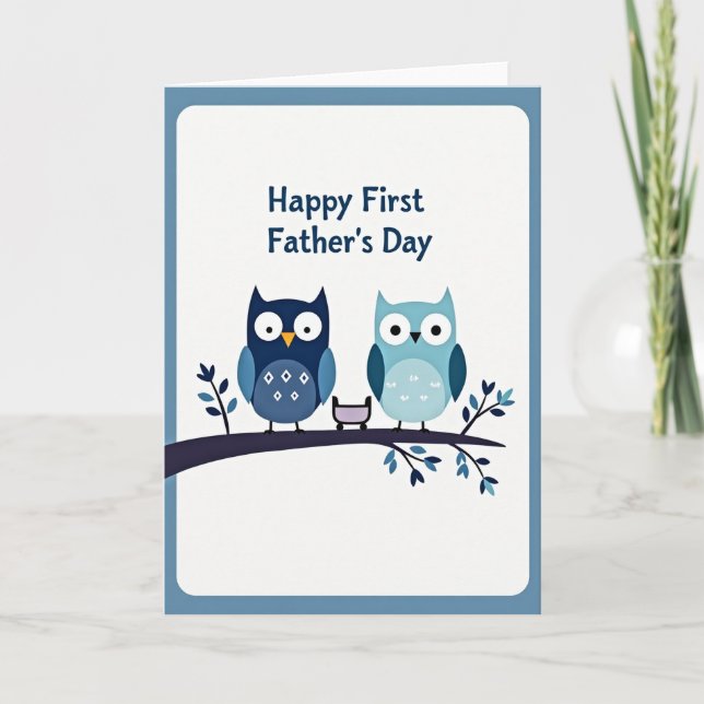 Sweet Fathers Day Owls Card (Front)