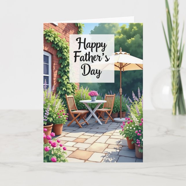 Sweet Fathers Day Patio Scene Card (Front)