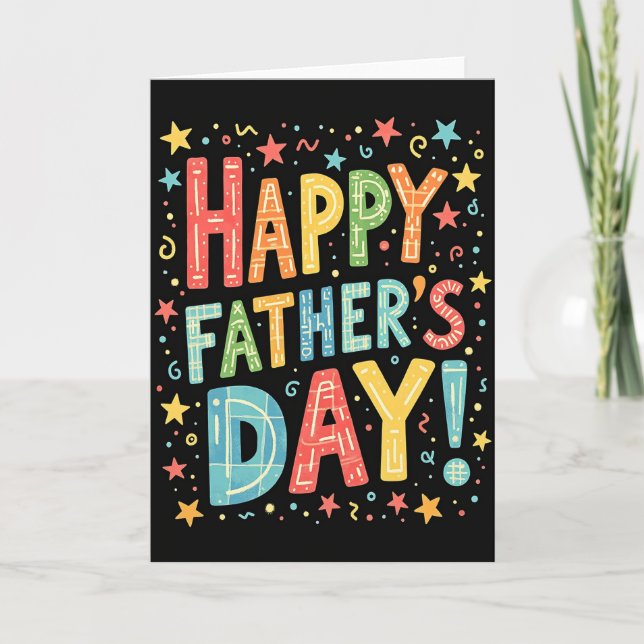 Sweet Fathers Day Patterned Letters Card (Front)