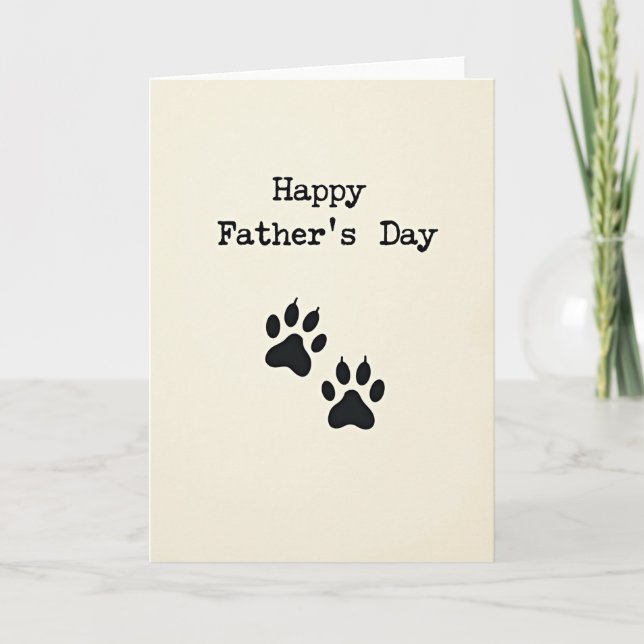 Sweet Fathers Day Paw Prints Card (Front)