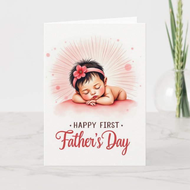 Sweet Fathers Day Peach Blossom Card (Front)