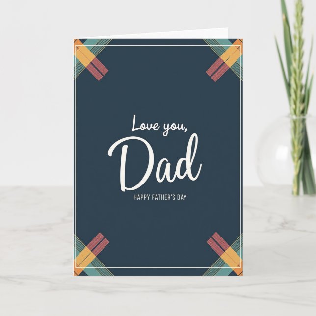 Sweet Fathers Day Plaid Pattern Card (Front)