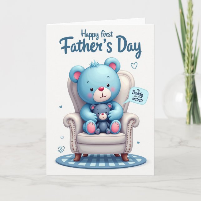 Sweet Fathers Day Plush Hug Card (Front)