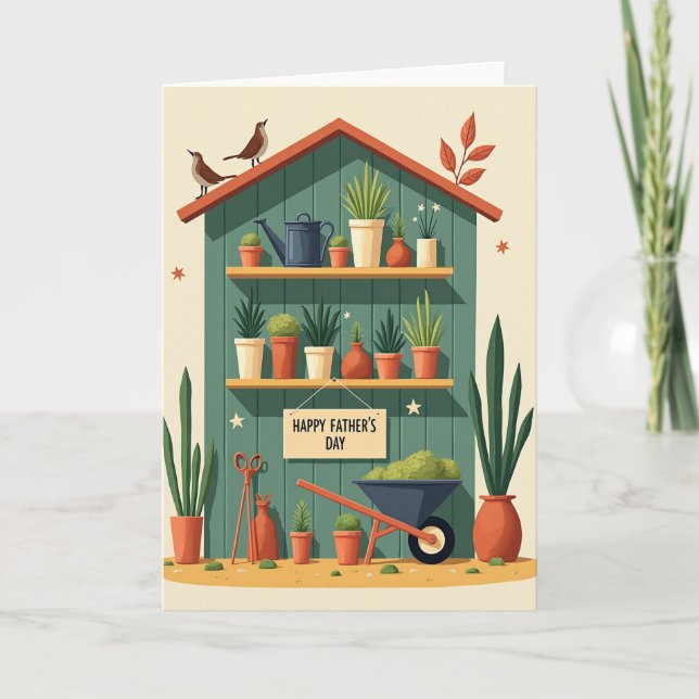 Sweet Fathers Day Potting Shed Card (Front)