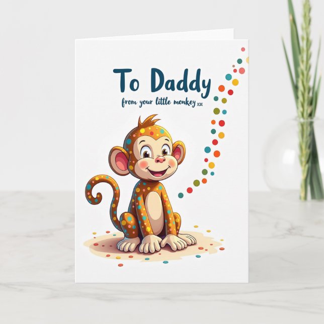 Sweet Fathers Day Primate Art Card (Front)