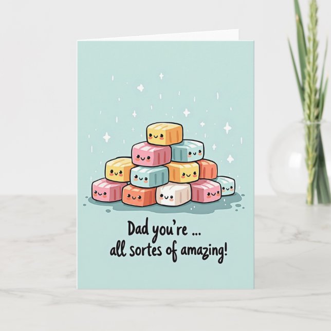 Sweet Fathers Day Pyramid Card (Front)