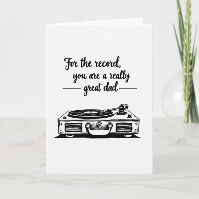 Sweet Fathers Day Record Player Card (Front)