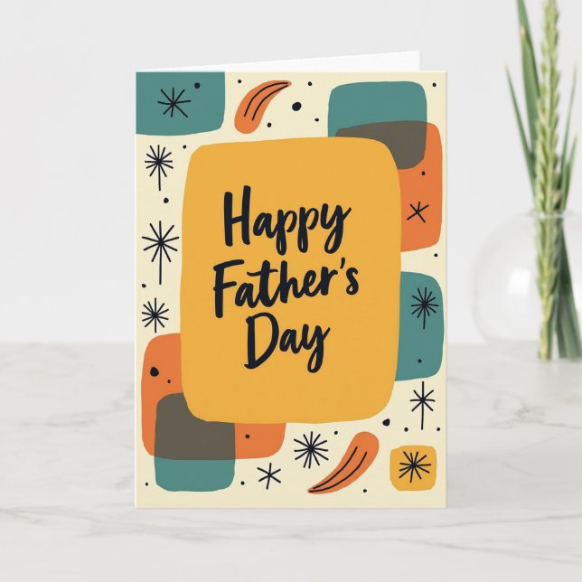 Sweet Fathers Day Retro Art Card (Front)