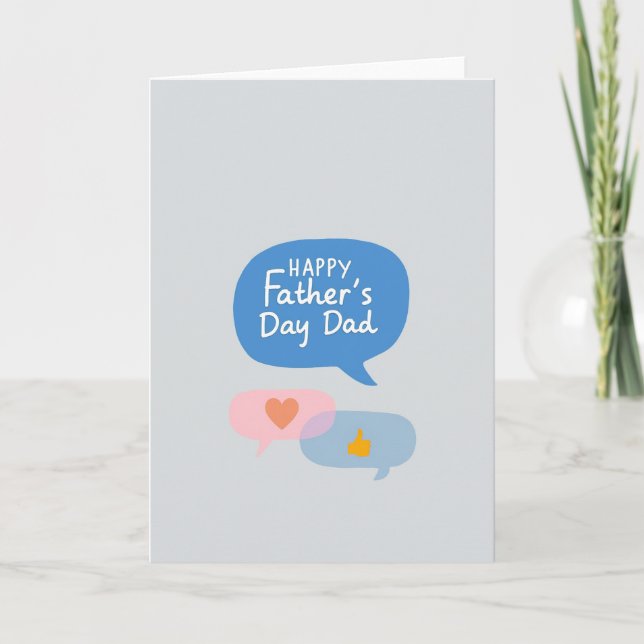 Sweet Fathers Day Speech Bubbles Card (Front)