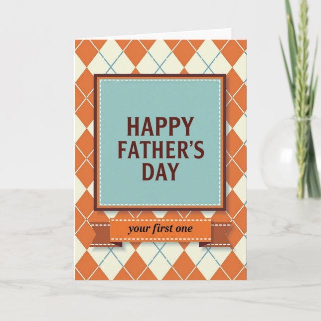 Sweet Fathers Day Teal Frame Card (Front)