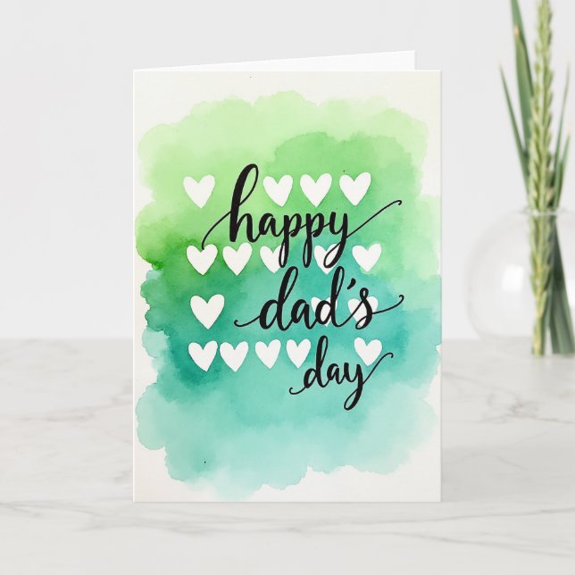 Sweet Fathers Day Watercolor Card (Front)