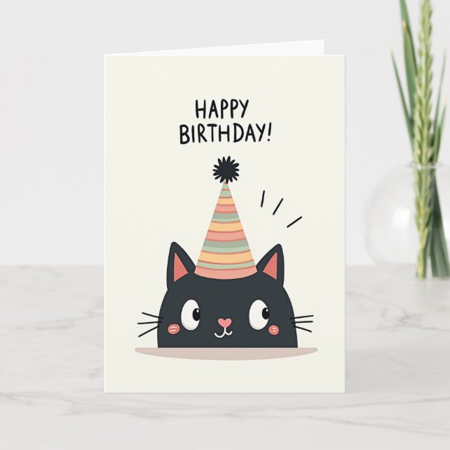Sweet Feline Birthday Card (Front)