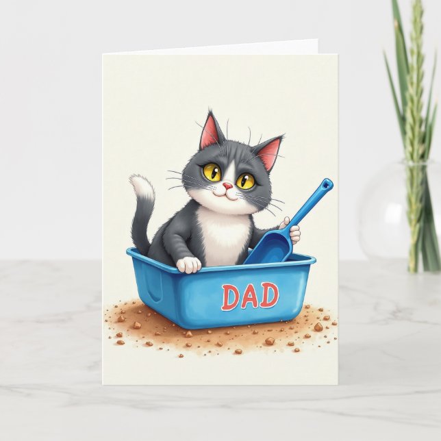 Sweet Feline Dad Fathers Day Card (Front)