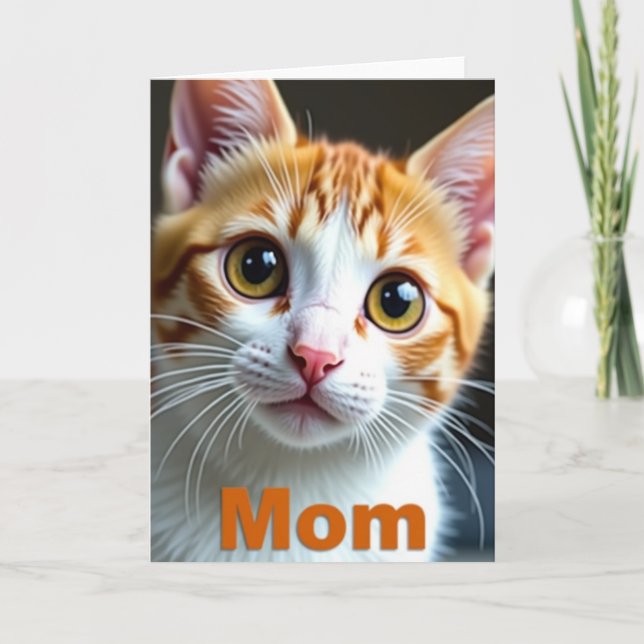 Sweet Feline Moms Day Card (Front)