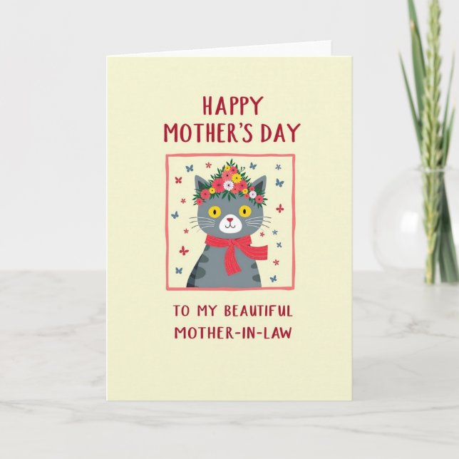 Sweet Feline Mothers Day Art Card (Front)
