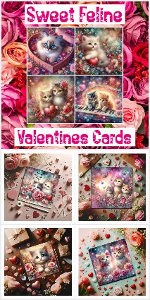Sweet Feline Valentines Cards
