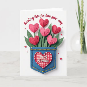 Sweet Felt Hearts Pocket Card