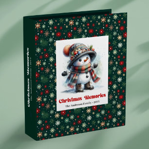 Sweet festive Christmas snowman custom kids album 3 Ring Binder