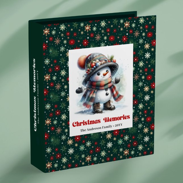 Sweet festive Christmas snowman custom kids album  3 Ring Binder (Sweet festive Christmas snowman custom kids album binder)