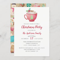 Sweet Festive Watercolor Mug Christmas Party Card