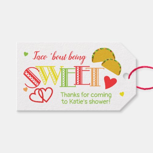 Sweet Fiesta Taco Bout Love Bridal Shower Favor Gift Tags