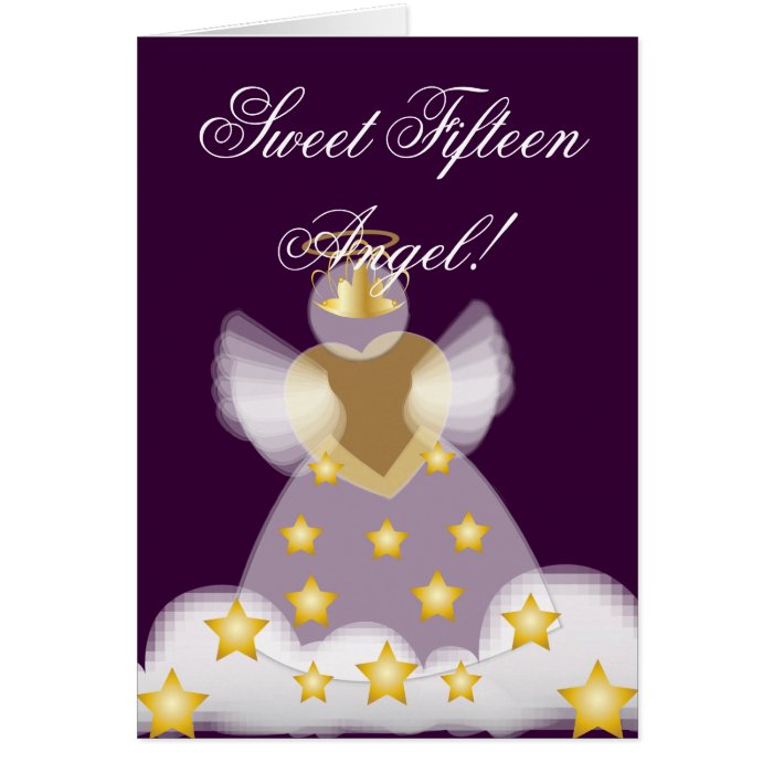 Sweet Fifteen Angel Customize Greeting Card