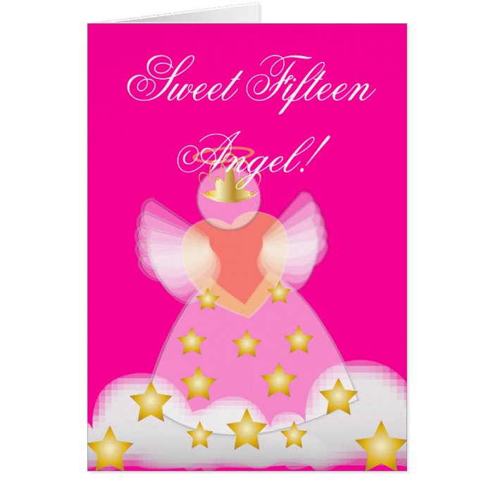 Sweet Fifteen Angel Customize Greeting Card