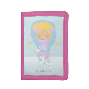 Sweet Figure Skating Girl Tri-fold Wallet