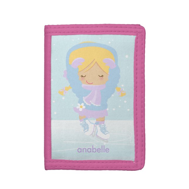 Sweet Figure Skating Girl Tri-fold Wallet (Front Vertical)