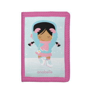 Sweet Figure Skating Girl Trifold Wallet
