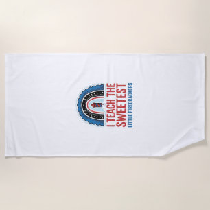 Sweet Firecracker Teacher Vintage Vector Shirt_1 Beach Towel