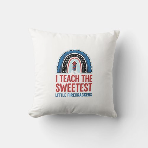 Sweet Firecracker Teacher Vintage Vector Shirt_1 Throw Pillow