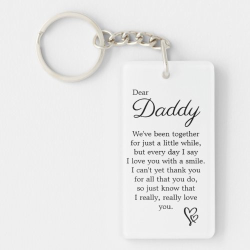 Sweet First Baby Announcement to Dad Keychain