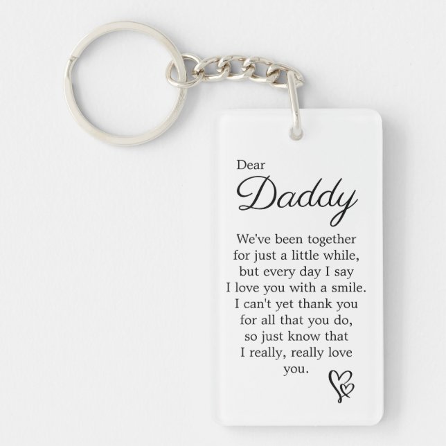 Sweet First Baby Announcement to Dad Keychain (Front)