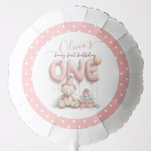 Sweet First Birthday with Teddy Bear Balloon