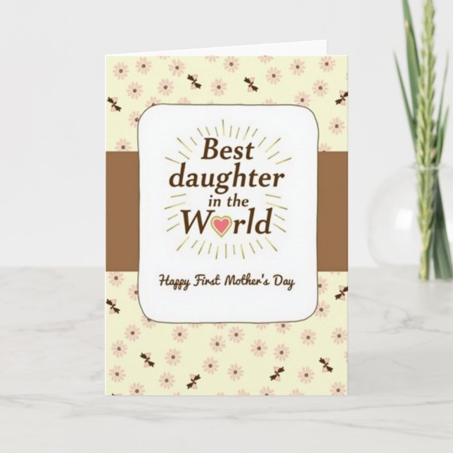 Sweet First Mother Day Floral Card (Front)
