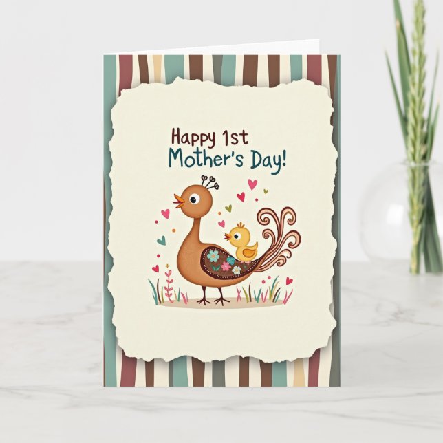 Sweet First Mothers Day Bird Card (Front)