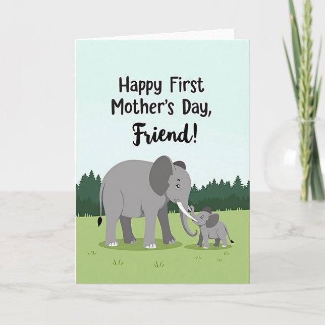 Sweet First Mothers Day Friend Card (Front)