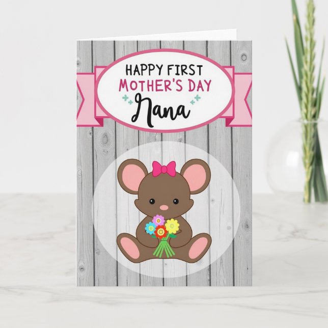 Sweet First Mothers Day Mouse Card (Front)
