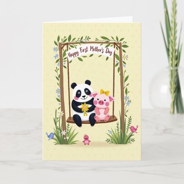 Sweet First Mothers Day Scene Card (Front)