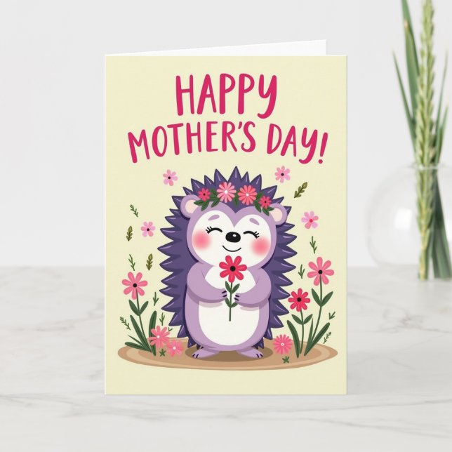 Sweet Floral Animal Card (Front)