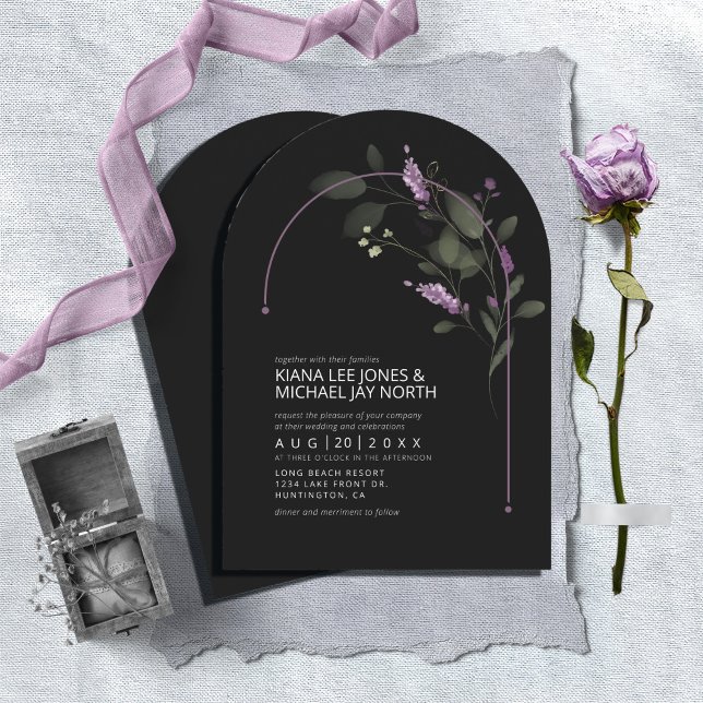 Sweet Floral Arch Wedding Lilac Arch ID998 Invitation (Creator Uploaded)