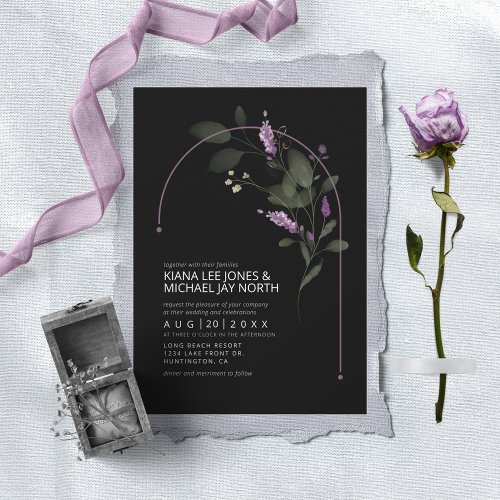 Sweet Floral Arch Wedding Lilac ID998 Invitation